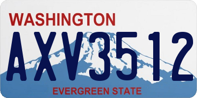 WA license plate AXV3512