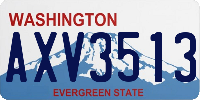 WA license plate AXV3513