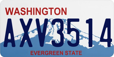 WA license plate AXV3514