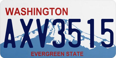 WA license plate AXV3515