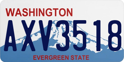 WA license plate AXV3518