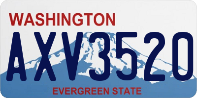 WA license plate AXV3520