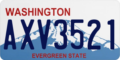 WA license plate AXV3521