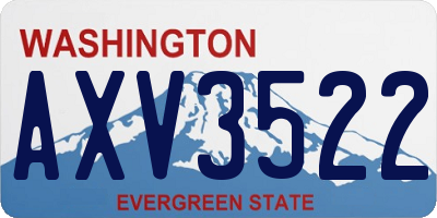 WA license plate AXV3522