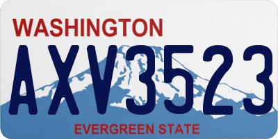 WA license plate AXV3523