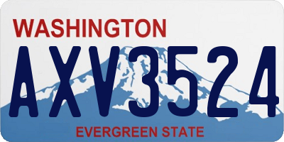 WA license plate AXV3524