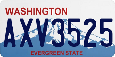 WA license plate AXV3525