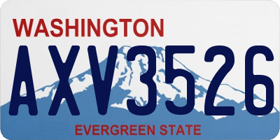 WA license plate AXV3526
