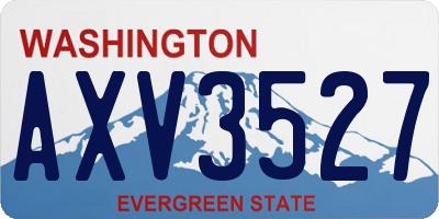 WA license plate AXV3527