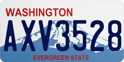 WA license plate AXV3528