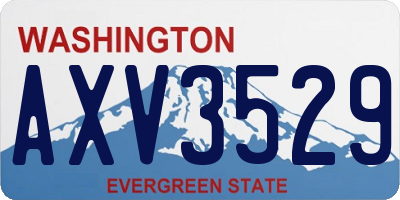 WA license plate AXV3529