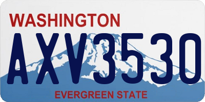 WA license plate AXV3530