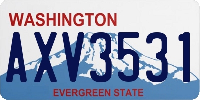 WA license plate AXV3531