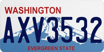 WA license plate AXV3532