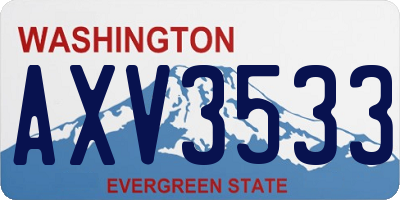WA license plate AXV3533