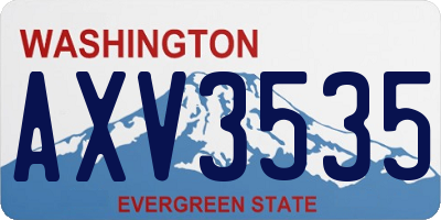 WA license plate AXV3535