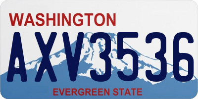 WA license plate AXV3536