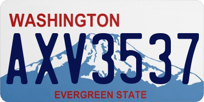 WA license plate AXV3537