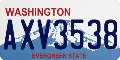 WA license plate AXV3538