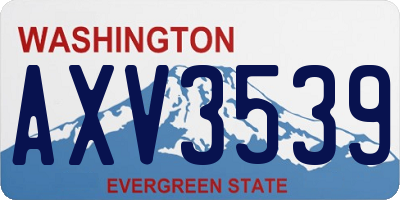 WA license plate AXV3539