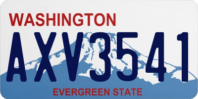 WA license plate AXV3541