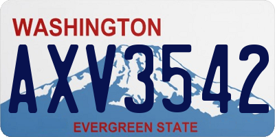 WA license plate AXV3542