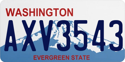 WA license plate AXV3543