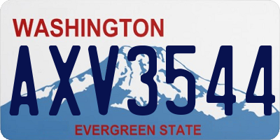 WA license plate AXV3544