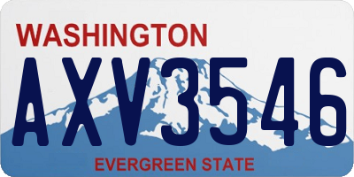 WA license plate AXV3546