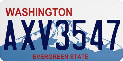 WA license plate AXV3547