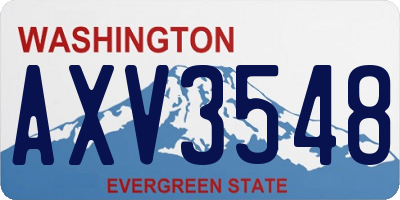 WA license plate AXV3548