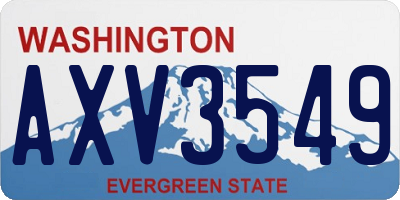 WA license plate AXV3549