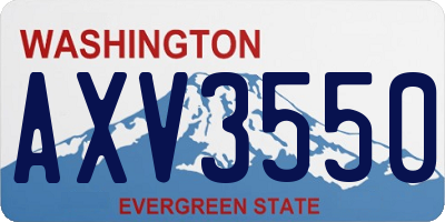 WA license plate AXV3550