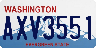 WA license plate AXV3551