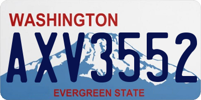 WA license plate AXV3552