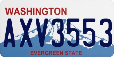 WA license plate AXV3553