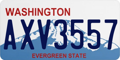 WA license plate AXV3557
