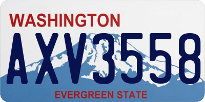 WA license plate AXV3558