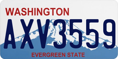 WA license plate AXV3559