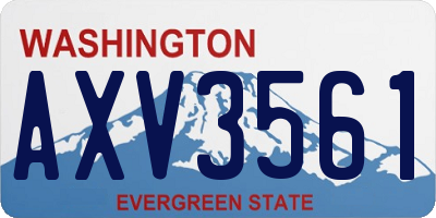 WA license plate AXV3561