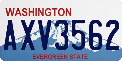 WA license plate AXV3562