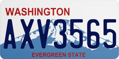 WA license plate AXV3565