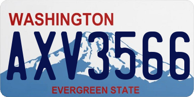 WA license plate AXV3566