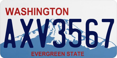 WA license plate AXV3567