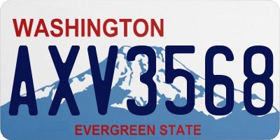 WA license plate AXV3568