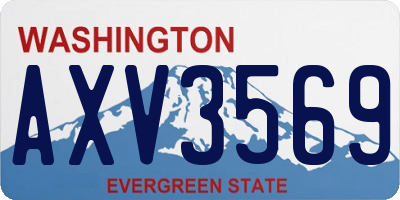 WA license plate AXV3569