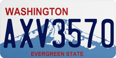 WA license plate AXV3570