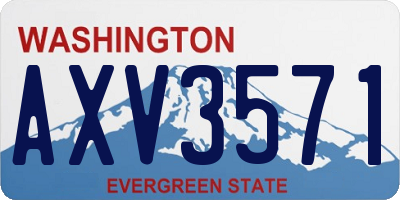 WA license plate AXV3571