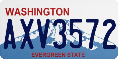 WA license plate AXV3572