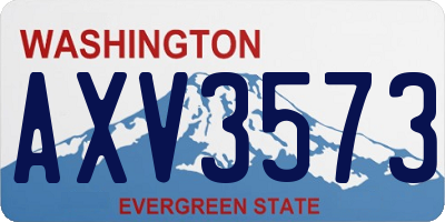 WA license plate AXV3573